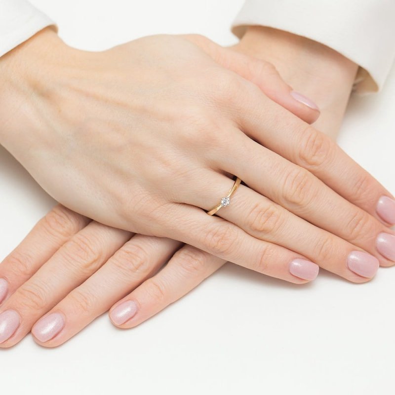 Pierścionek złoty 585 brylant 0,08ct zaręczynowy BC-021