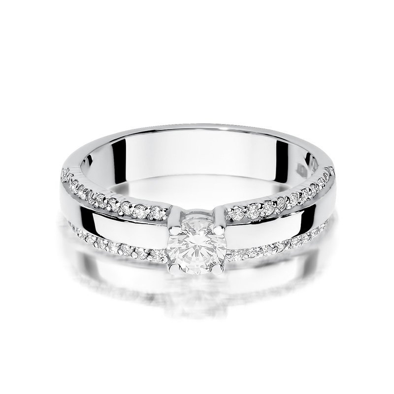 Pierścionek złoty 585 z brylantami 0,45ct W-356 zaręczynowy