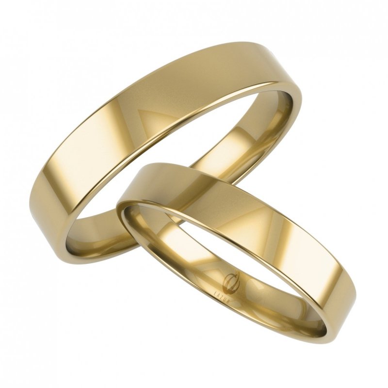 Obrączki złote 585 4mm 14k GRAWER 2szt