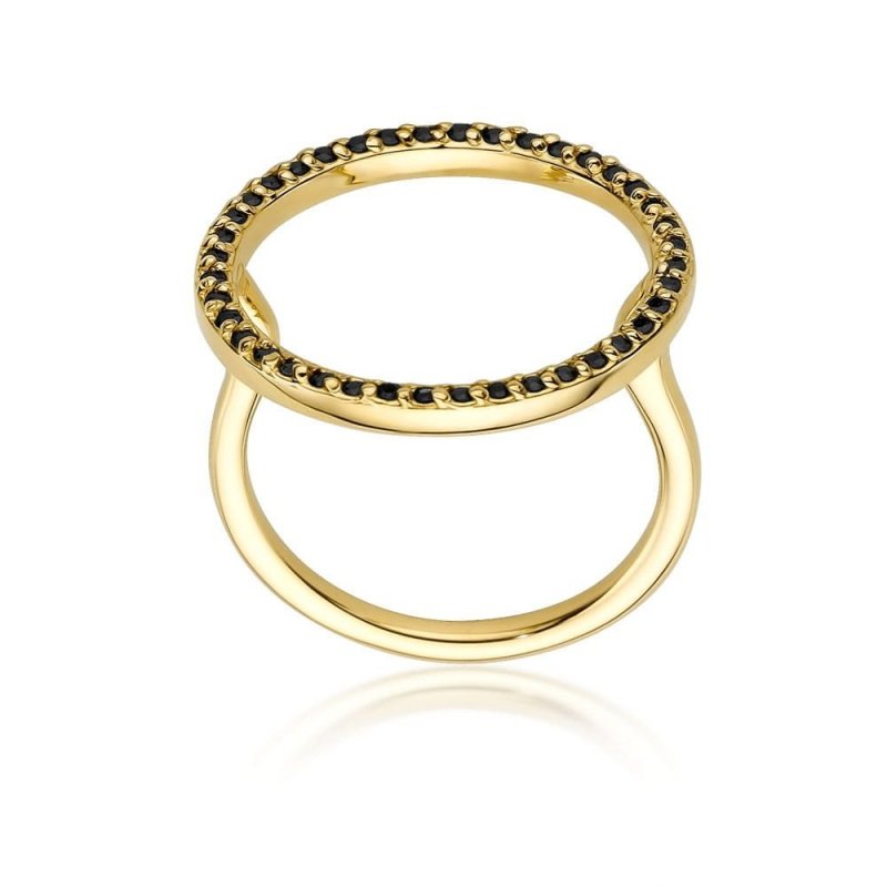 Pierścionek złoty 585 czarne brylanty 0,20ct W-510