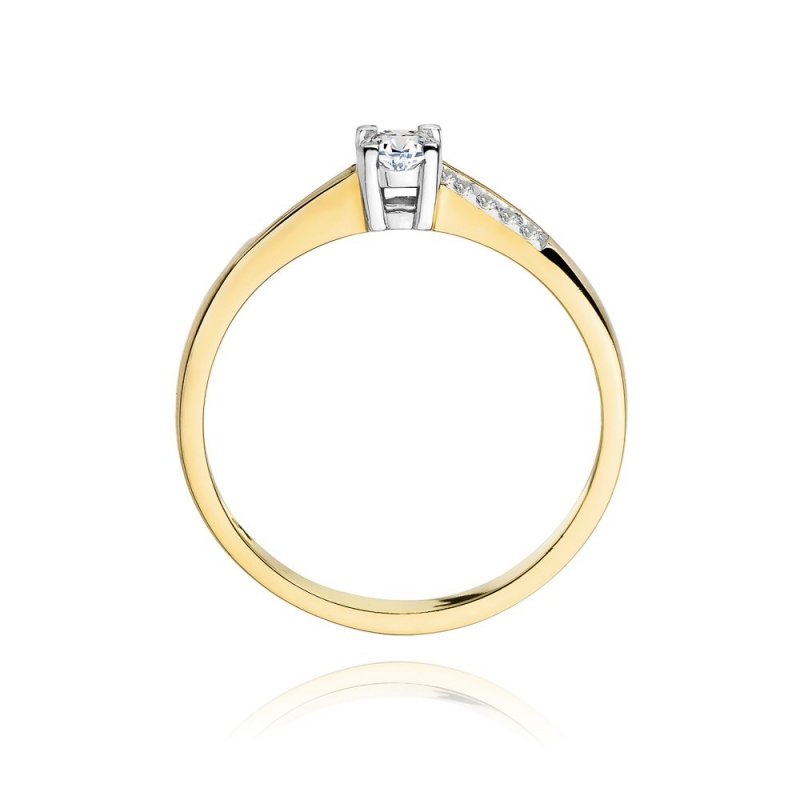 Pierścionek złoty 585 z brylantem 0,19ct zaręczynowy W-258