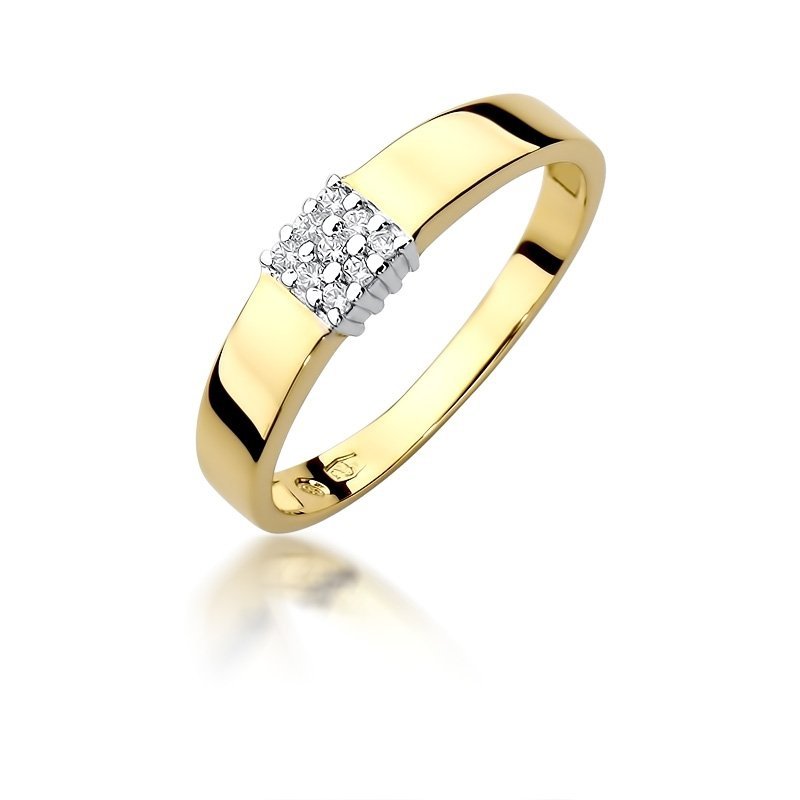 Pierścionek złoty 585 z brylantami 0,05ct zaręczynowy W-417
