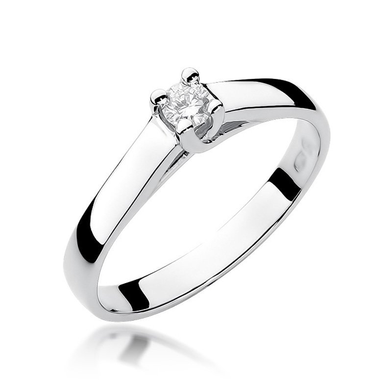 Pierścionek złoty 585 z brylantem 0,1ct zaręczynowy W-70