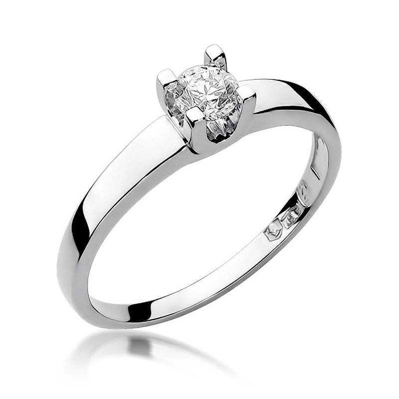 Pierścionek złoty 585 z brylantem 0,25ct W-225b zaręczynowy
