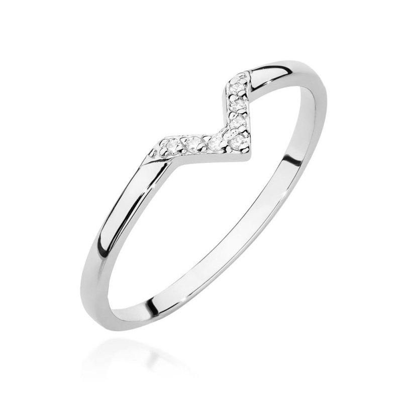 Pierścionek złoty 585 z brylantami 0,04ct obrączka BC-002