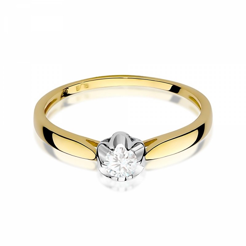 Pierścionek złoty 585 diament laboratoryjny 0,15ct W0062