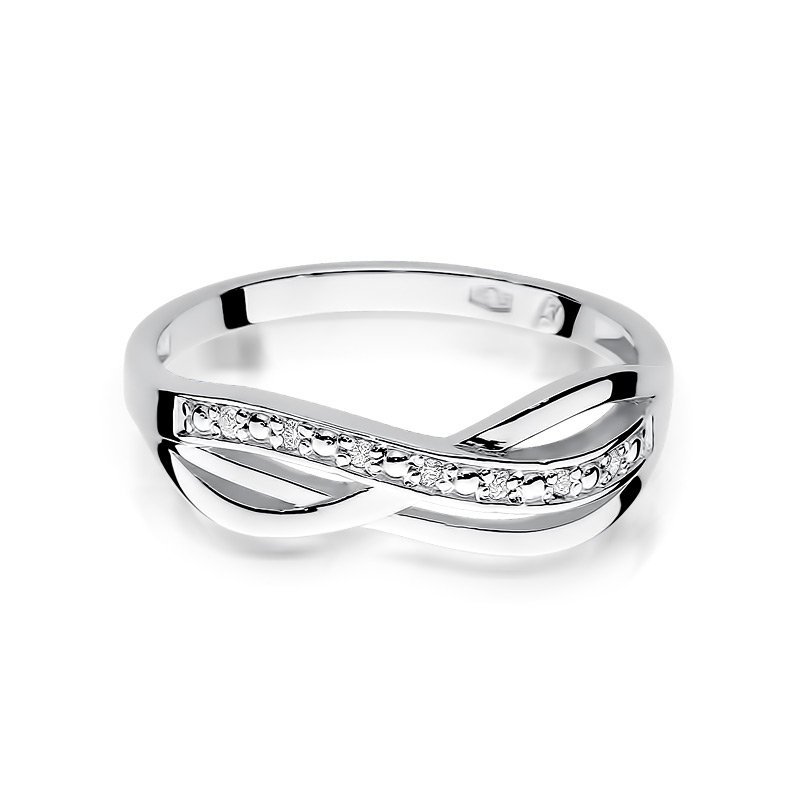 Pierścionek złoty 585 z brylantami 0,06ct zaręczynowy W-90