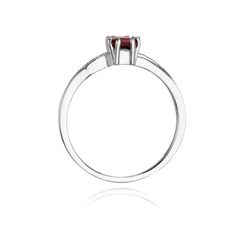 Pierścionek złoty 585 z brylantami 0,03ct granatem 0,70ct W-94