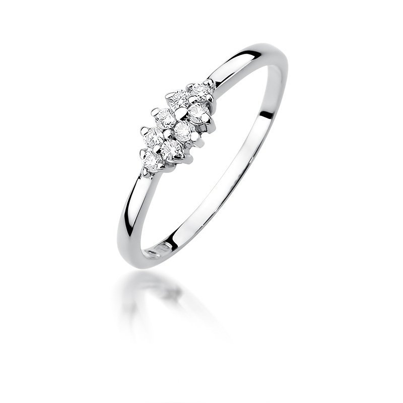 Pierścionek złoty 585 z brylantami 0,11ct zaręczynowy W-427