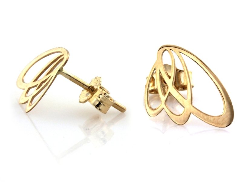 Kolczyki złote 585 ażurowe modne oryginalne