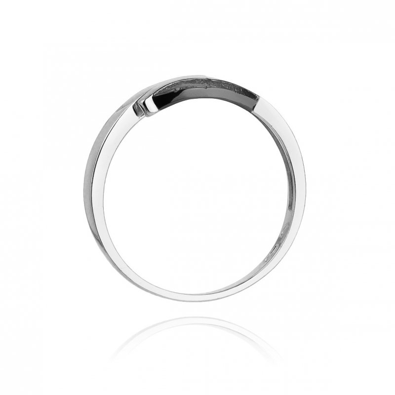 Pierścionek złoty 585 z brylantami czarnymi 0,05ct  W-107