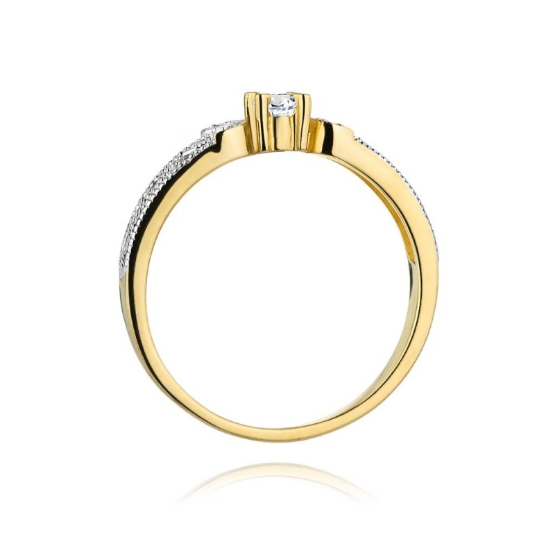 Pierścionek złoty 585 z brylantami 0,13ct zaręczynowy W-411