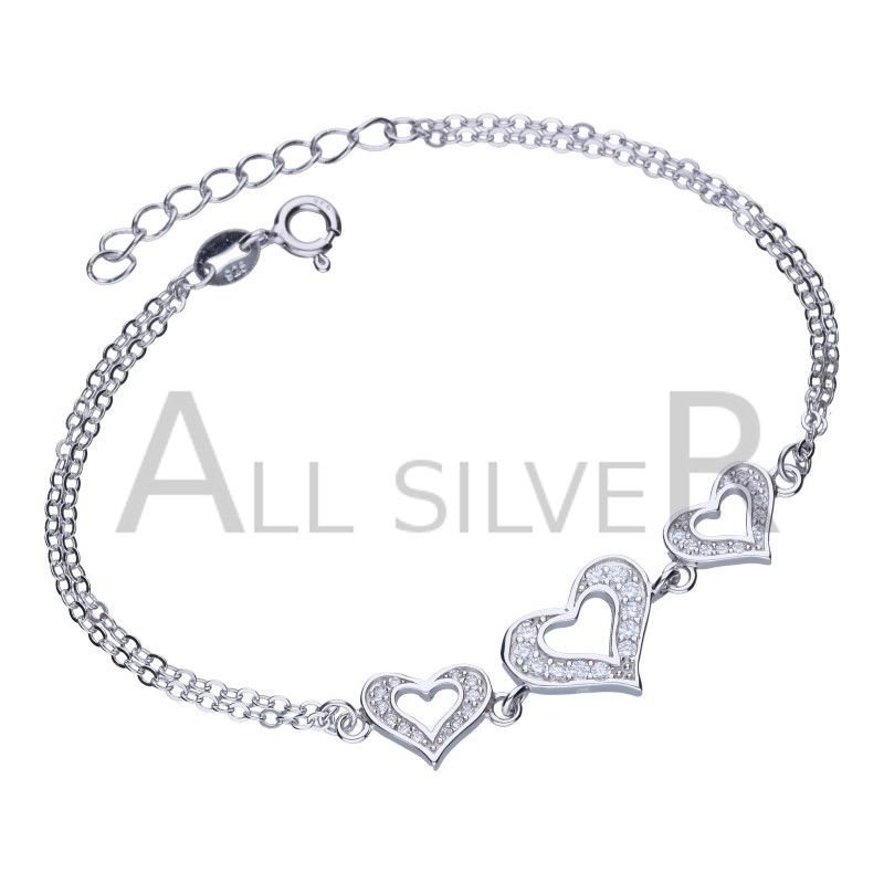 Bransoletka srebrna 925 SERDUSZKO SERCE HEART