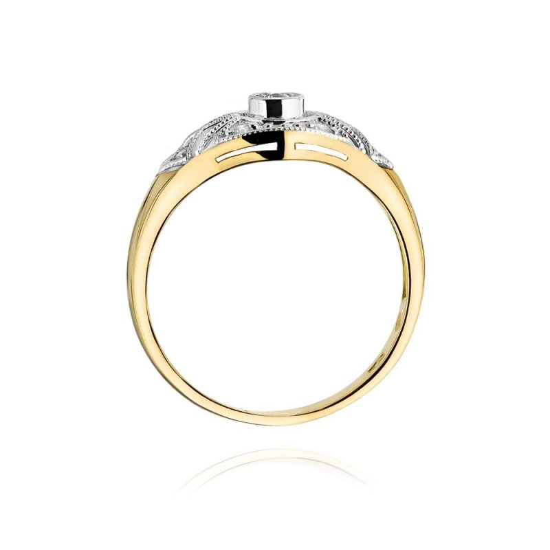Pierścionek złoty 585 z brylantem 0,19ct zaręczynowy W-413