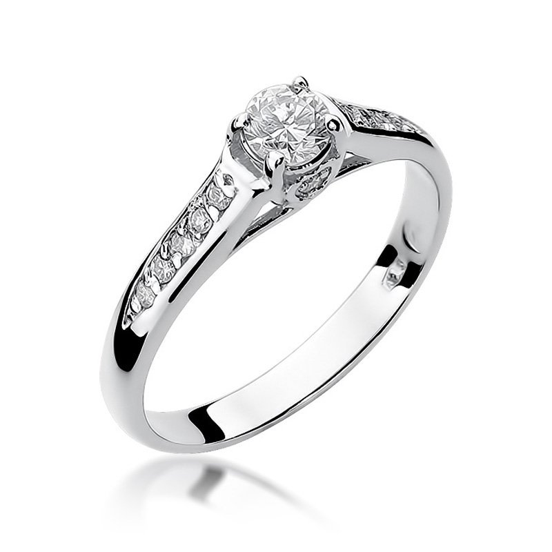 Pierścionek złoty 585 z brylantami 0,33ct zaręczynowy W-16