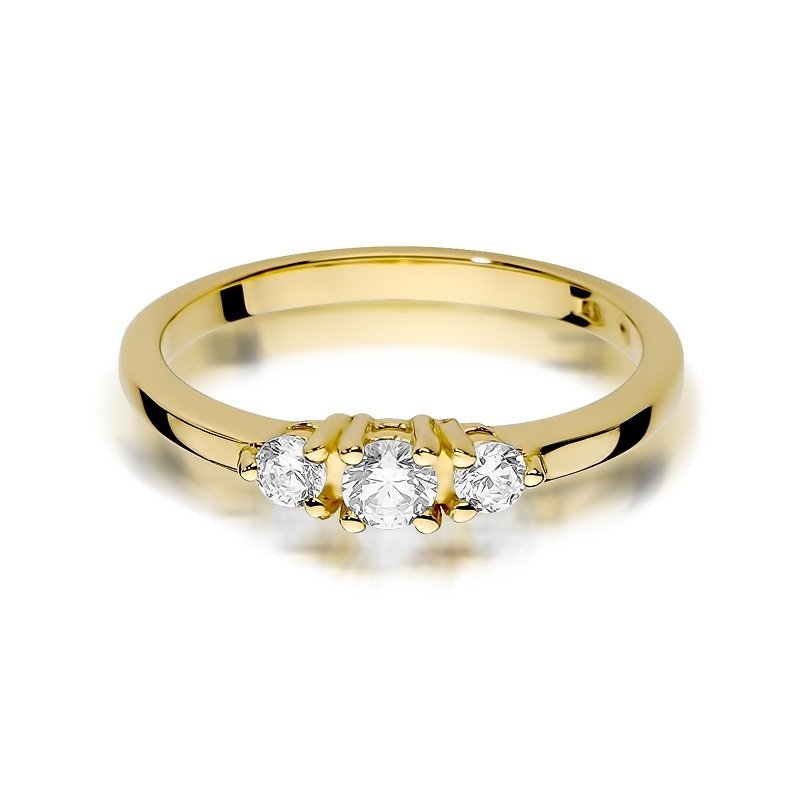 Pierścionek złoty 585 z brylantami 0,33ct W-377 zaręczynowy