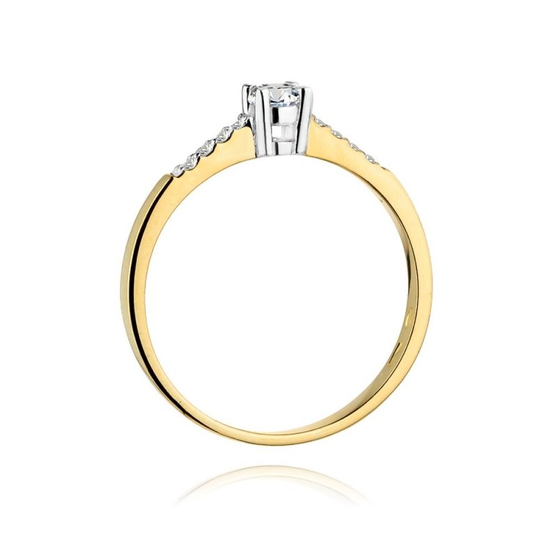 Pierścionek złoty 585 z brylantami 0,22ct W-382 zaręczynowy