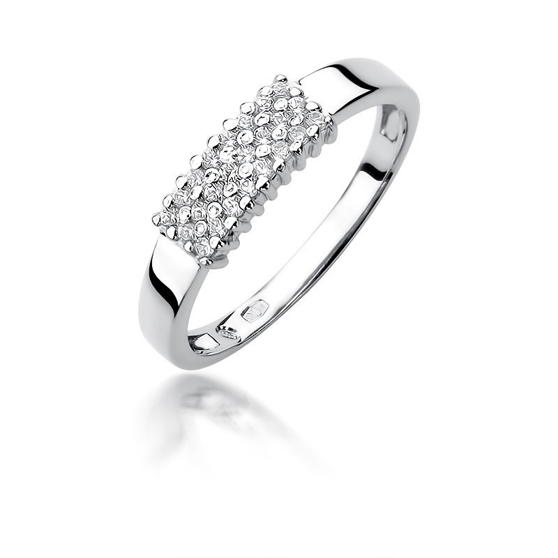 Pierścionek złoty 585 z brylantami 0,20ct obrączka W-418