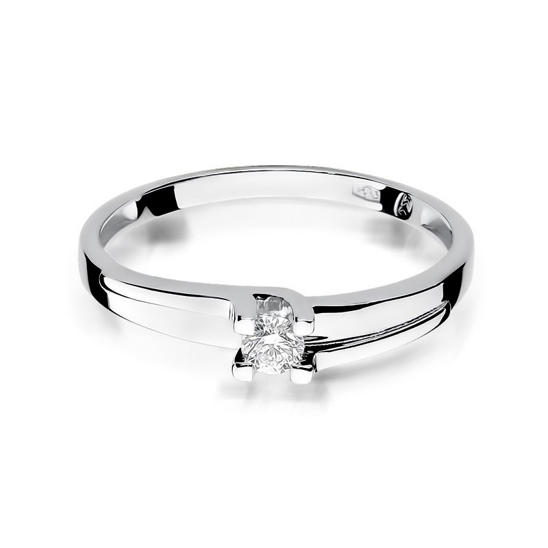 Pierścionek złoty 585 z brylantem 0,12ct zaręczynowy W-246