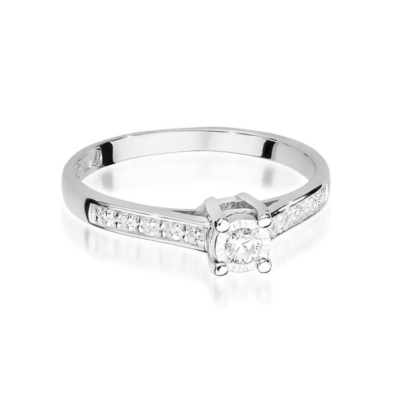 Pierścionek złoty 585 z brylantem 0,13ct zaręczynowy W-474