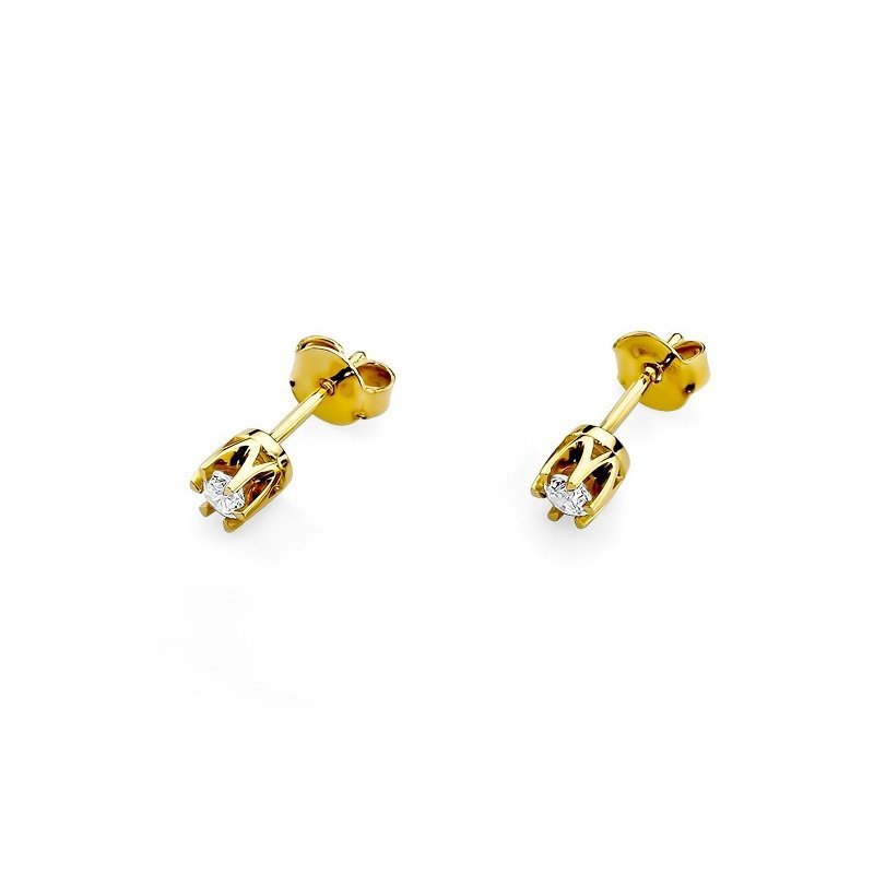 Kolczyki złote 585 brylantami 0,16ct KO-32