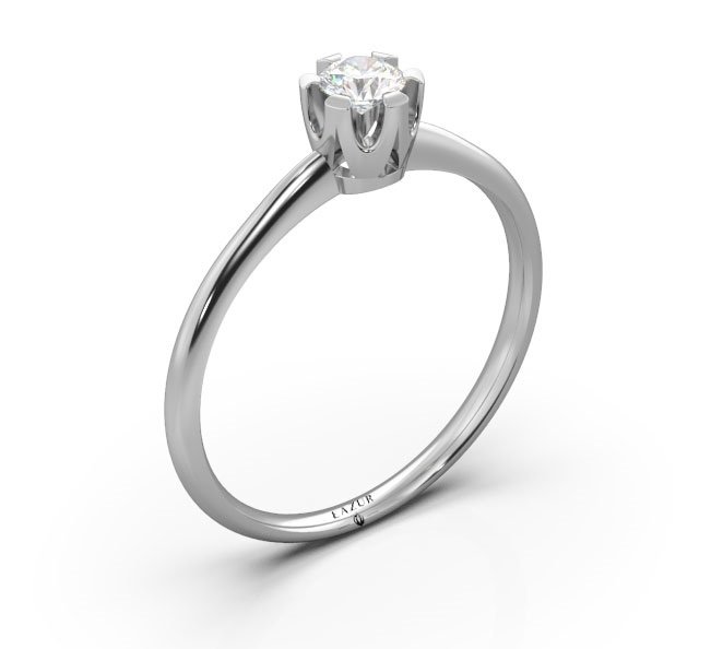 Pierścionek złoty 585 brylant 0,17ct zaręczynowy BR-129