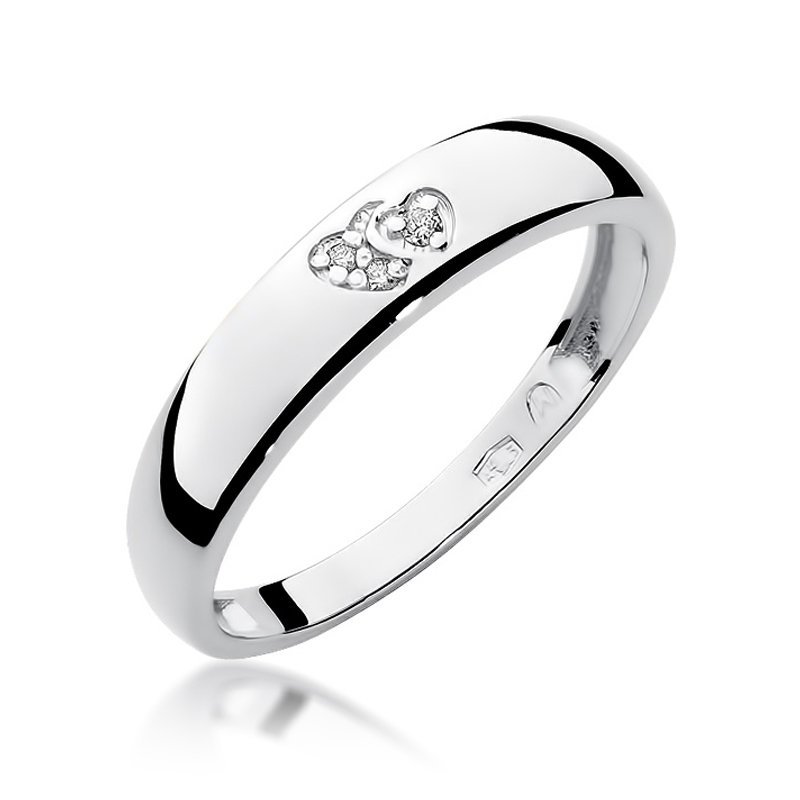 Pierścionek złoty 585 z brylantami 0,02ct zaręczynowy W-189