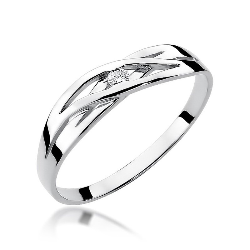 Pierścionek złoty 585 z brylantem 0,05ct zaręczynowy W-156