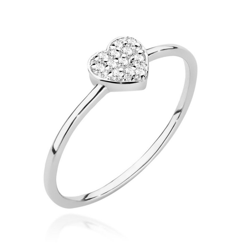 Pierścionek złoty 585 z brylantem 0,1ct serce BC-041