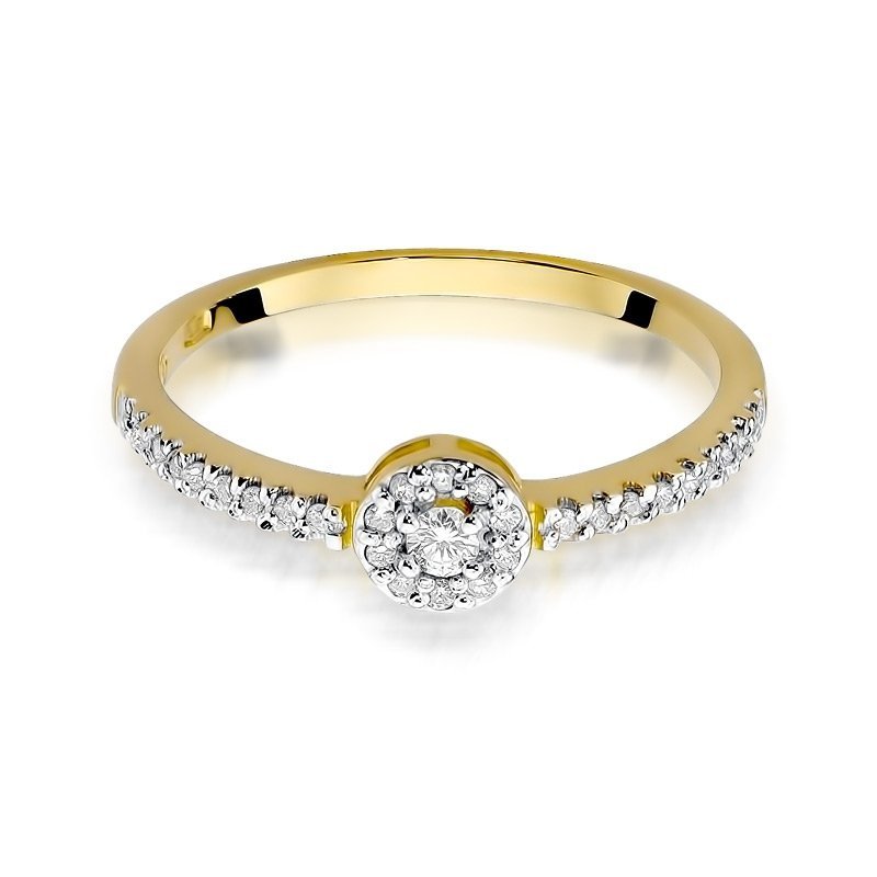 Pierścionek złoty 585 z brylantami 0,19ct zaręczynowy W-273