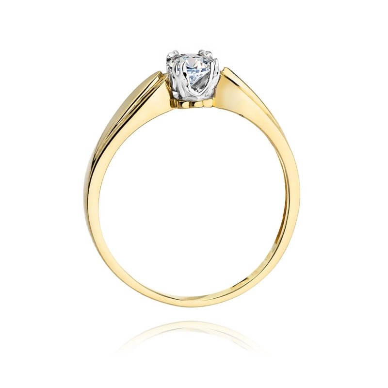 Pierścionek złoty 585 z brylantem 0,24ct W-197