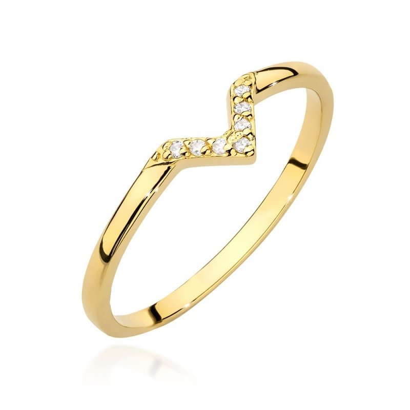 Pierścionek złoty 585 z brylantami 0,04ct obrączka BC-002