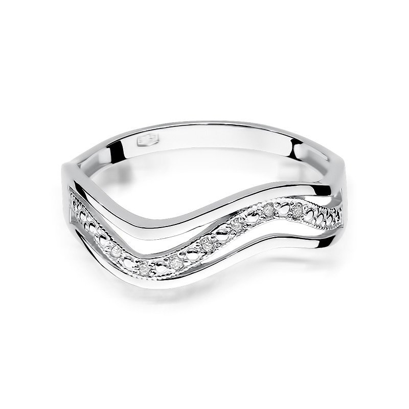 Pierścionek złoty 585 z brylantami 0,06ct W-116