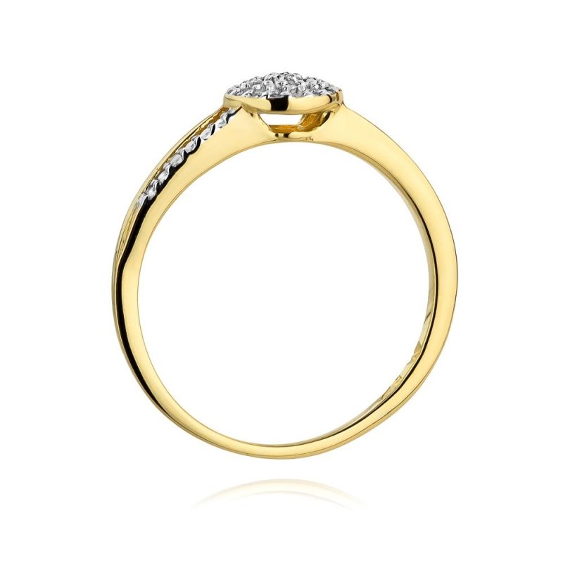 Pierścionek złoty 585 z brylantami 0,18ct zaręczynowy W-437