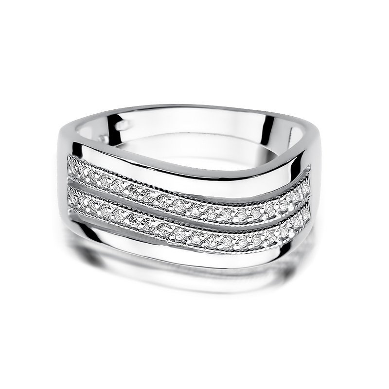 Pierścionek złoty 585 z brylantami 0,18ct zaręczynowy W-416