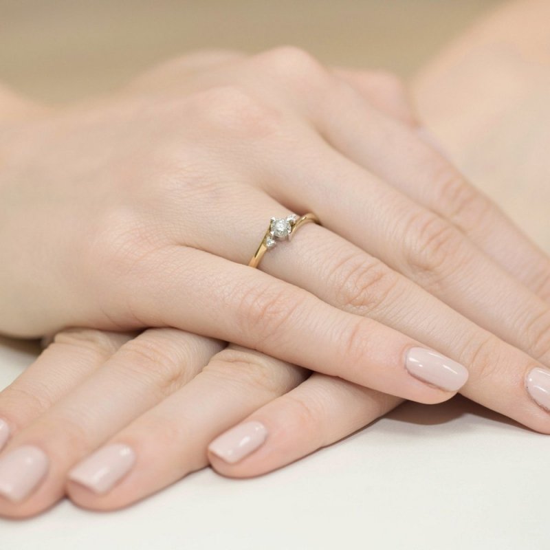 Pierścionek złoty 585 z brylantami 0,28ct W-346b zaręczynowy