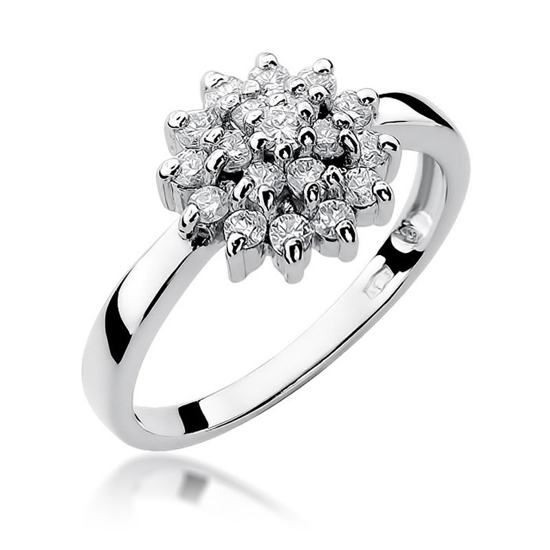 Pierścionek złoty 585 z brylantami 0,40ct W-4 zaręczynowy