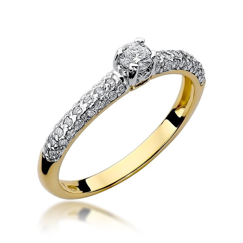 Pierścionek złoty 585 z brylantami 0,36ct W-200 zaręczynowy