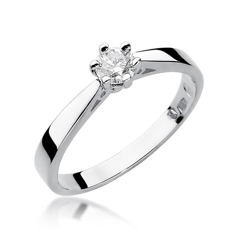 Pierścionek złoty 585 z brylantem 0,25ct W-229b zaręczynowy