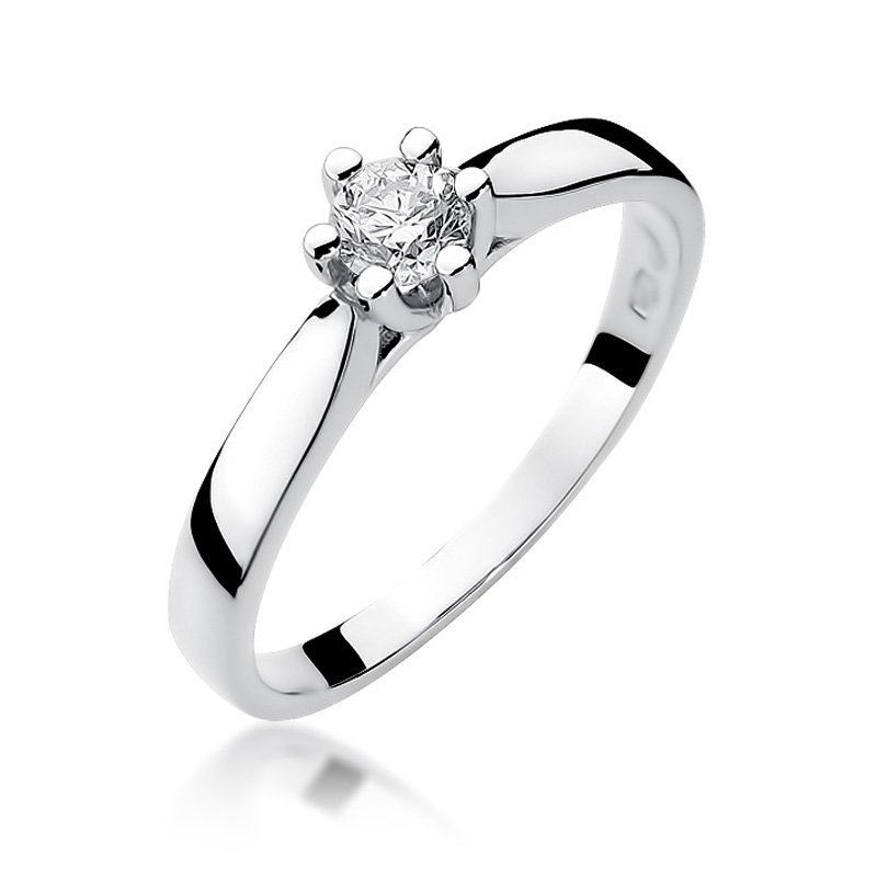 Pierścionek złoty 585 z brylantami 0,25ct W-222b zaręczynowy