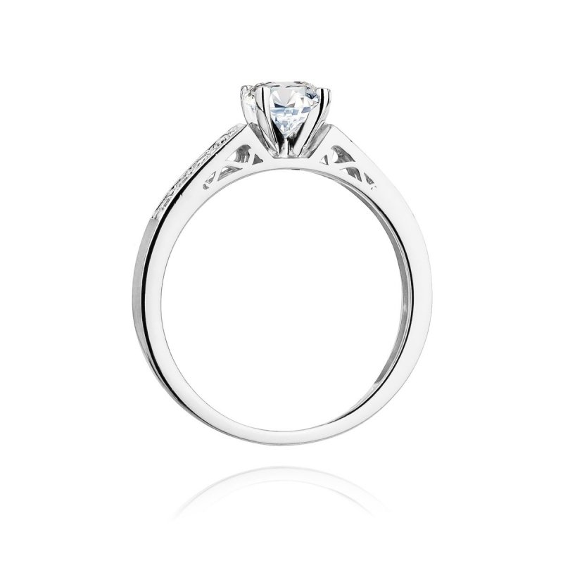 Pierścionek złoty 585 z brylantami 0,42ct W-198 zaręczynowy