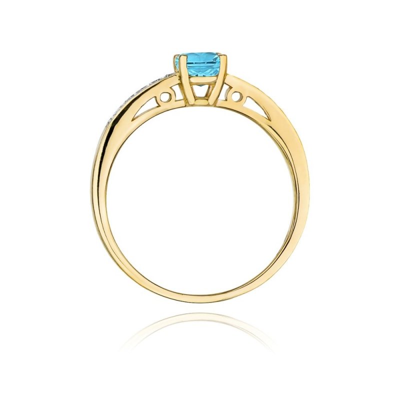 Pierścionek złoty 585 ametyst 0,50ct brylanty 0,05ct W-66