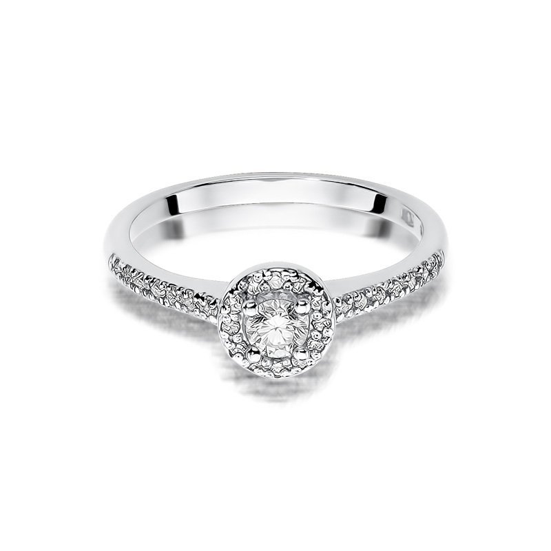 Pierścionek złoty 585 z brylantami 0,28ct W-406 zaręczynowy