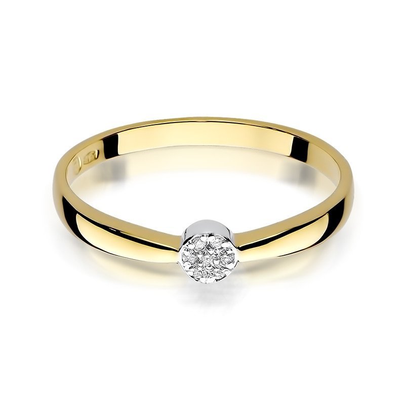 Pierścionek złoty 585 z brylantami 0,04ct zaręczynowy W-322