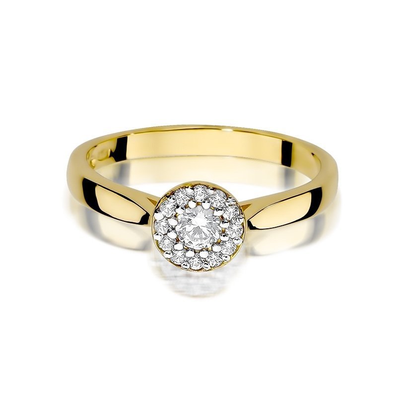 Pierścionek złoty 585 z brylantami 0,22ct W-362 zaręczynowy
