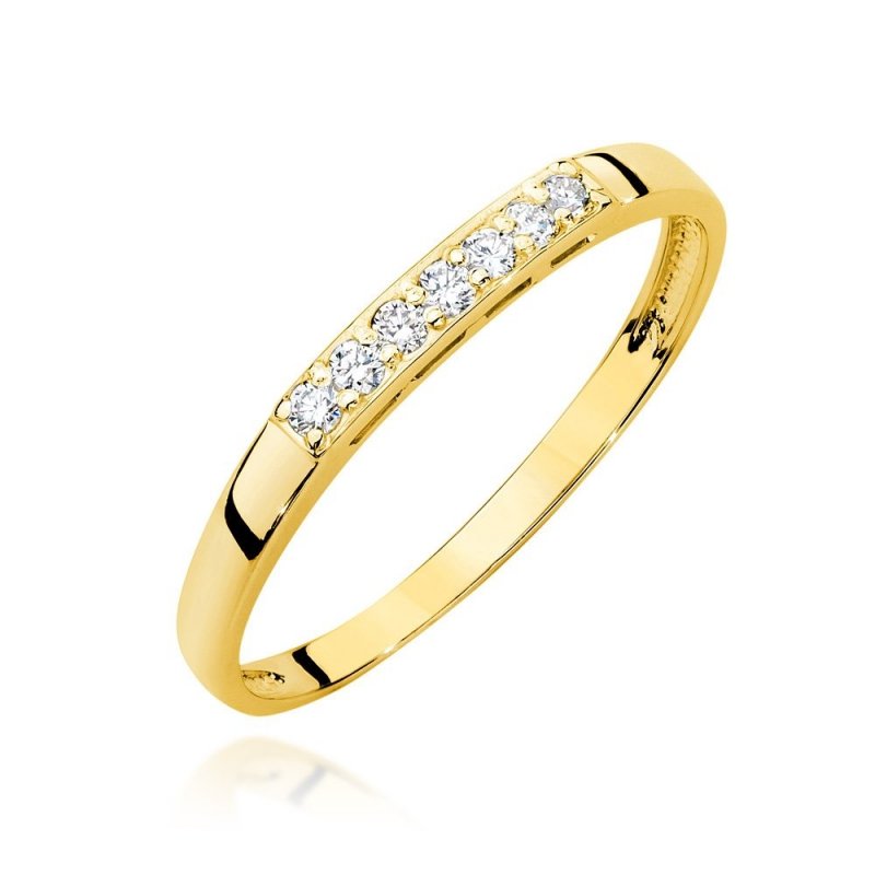 Pierścionek złoty 585 z brylantem 0,1ct obrączka BC-019