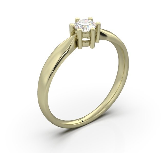 Pierścionek złoty 585 brylant 0,26ct zaręczynowy BR-128