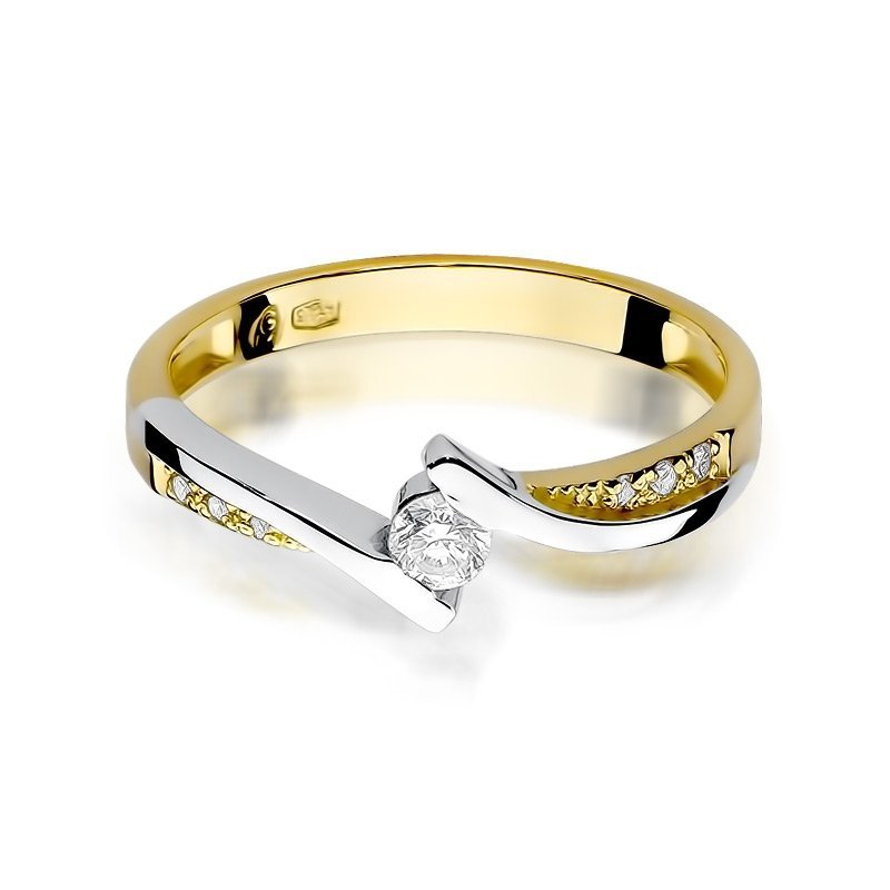 Pierścionek złoty 585 z brylantem 0,17ct zaręczynowy W-177