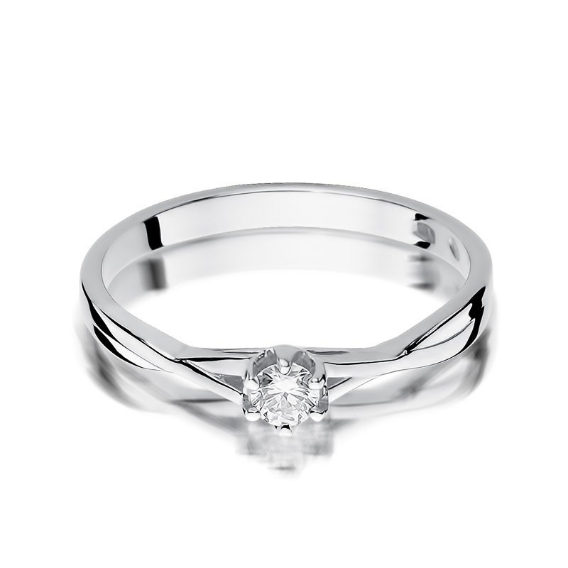Pierścionek złoty 585 z brylantem 0,12ct zaręczynowy W-340
