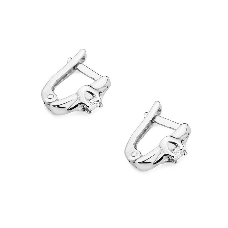 Kolczyki złote 585 z brylantami 0,08ct KO-88 